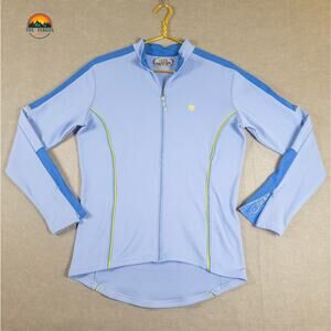 Pearl iZumi Cycling Jacket Blue Long Sleeve Full-Zip Back Pockets Women's Size L
